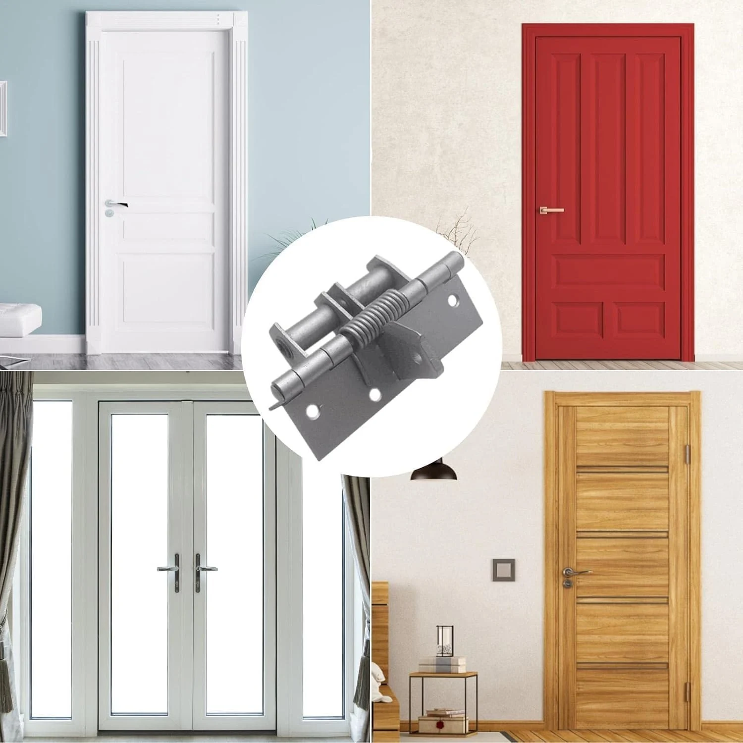 Adjustable Self-Closing Spring Door Hinge With 90-Degree Positioning Automatic Door Closing Mechanism And Durable Construction For