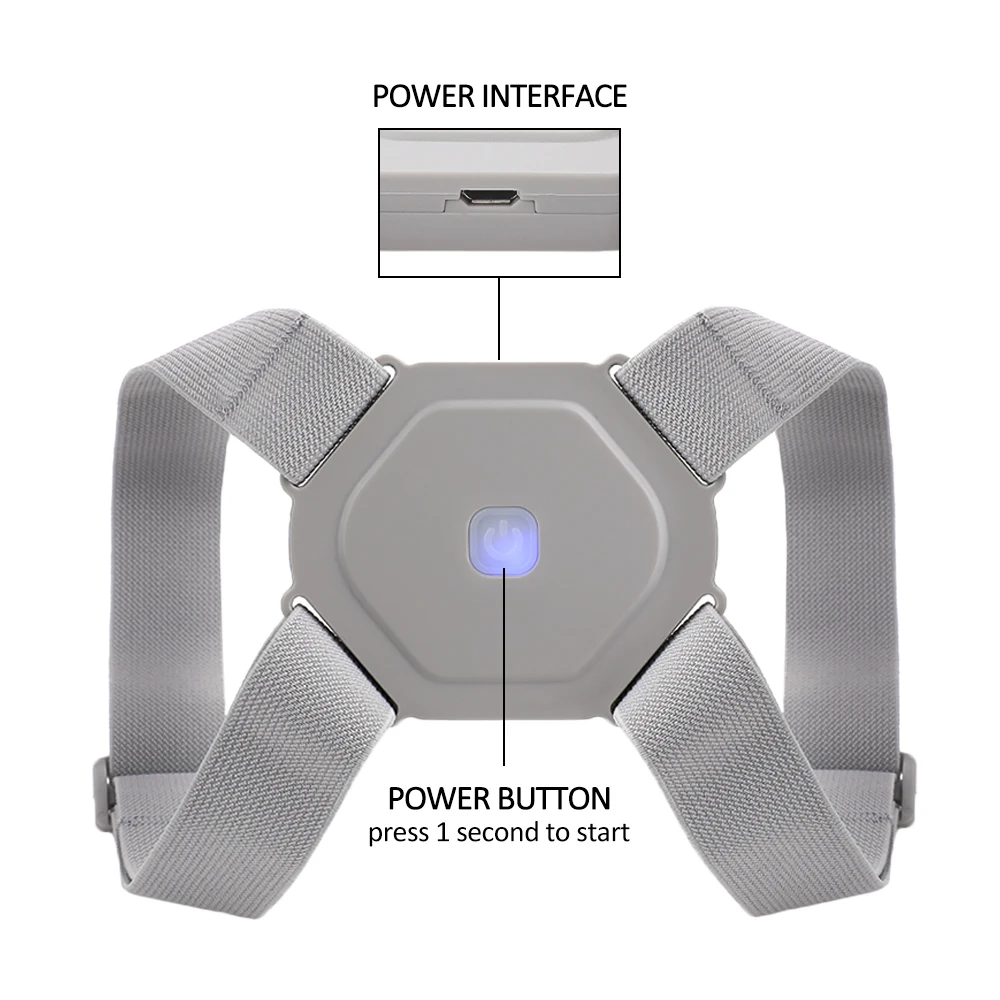 Adjustable Spine Back Support Posture Sensor Belt chargeable