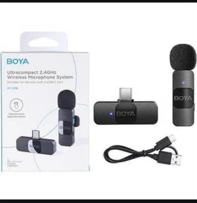 BOYA BY-MW12 Wireless Lavalier Microphone for iPhone, Android & DSLR | Type-C & Lightning | Noise