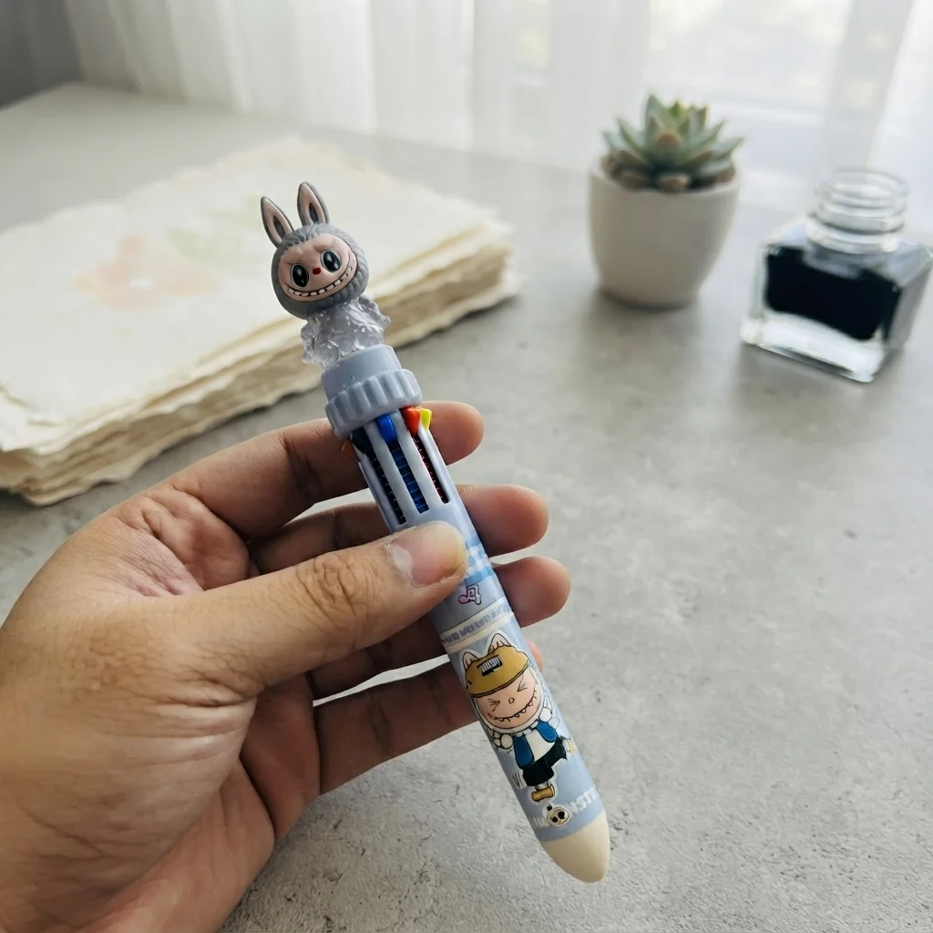 Labubu 10 Color Ballpoint Pen – Stationery Accessory Designed For Writing And Daily Office Routine (Random