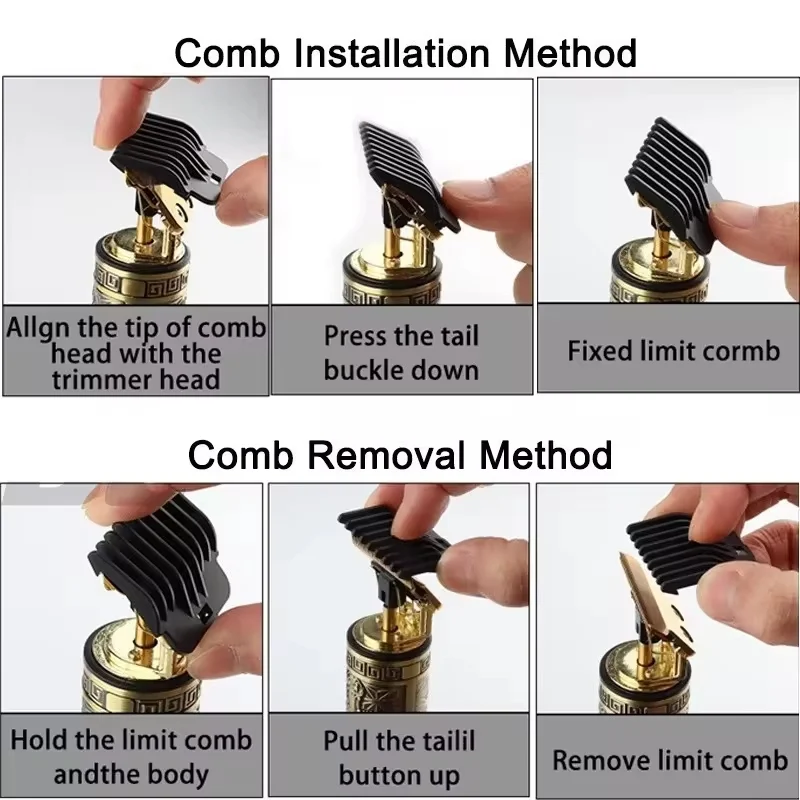 (plastic body) Vintage T9 Hair Trimmer Cordless Professional Hair Clippers Electric Trimmers For Men Metal head
