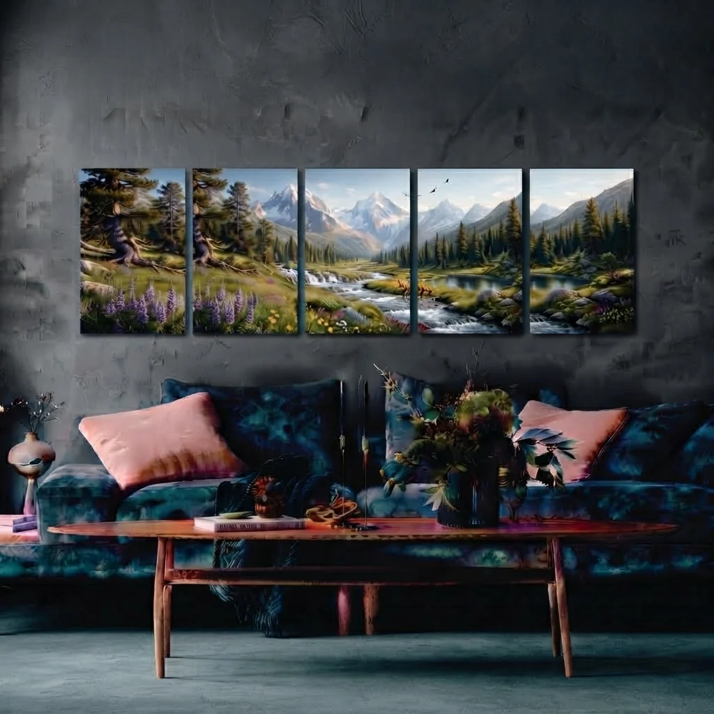 Set of 5 Premium Peaceful Wall Art Photo Tiles – Home Decor Accessory Designed For Interior